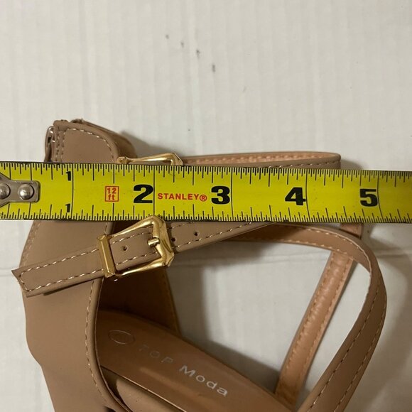 Y2K Strappy Platform Block Chunky Heel Sandal Women Sz 7 Soft Girl Glam Coquette - Picture 8 of 11